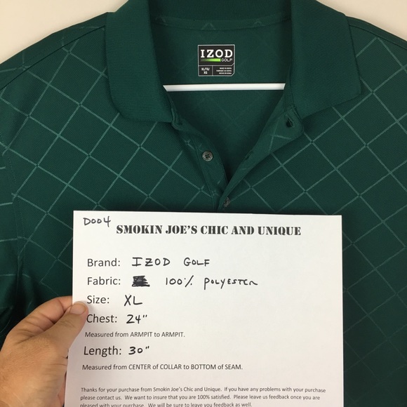 IZOD Long Steve Green Polo XL - Picture 5 of 5